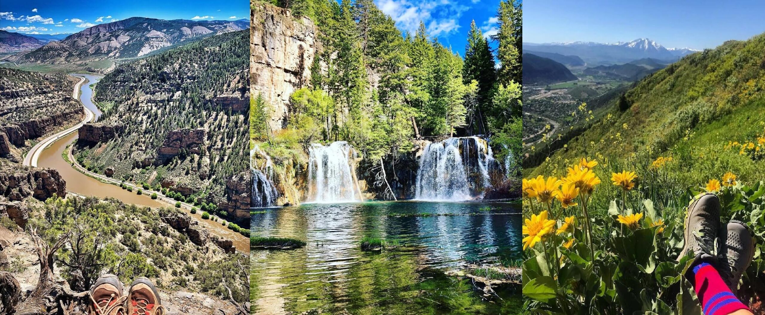 Collage of hiking trails in Glenwood Springs Area