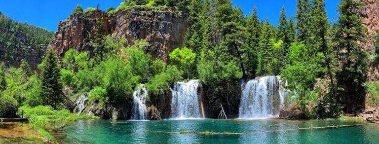 Wide angle view of Hanging Lake