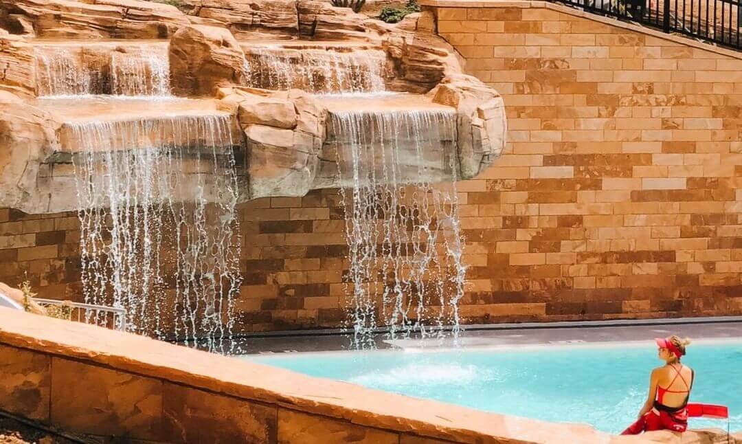 sopris splash zone water fall at glenwood hot springs
