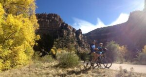 Biking in Fall through Glenwood Canyon