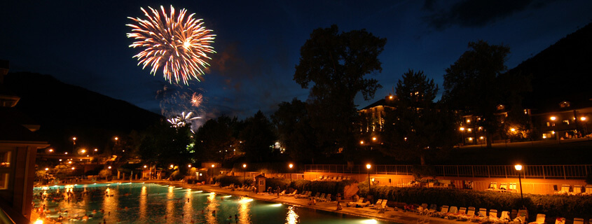 Fireworks over the Glenwood Hot Springs Pool