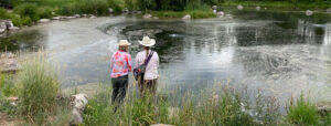 two women fishing