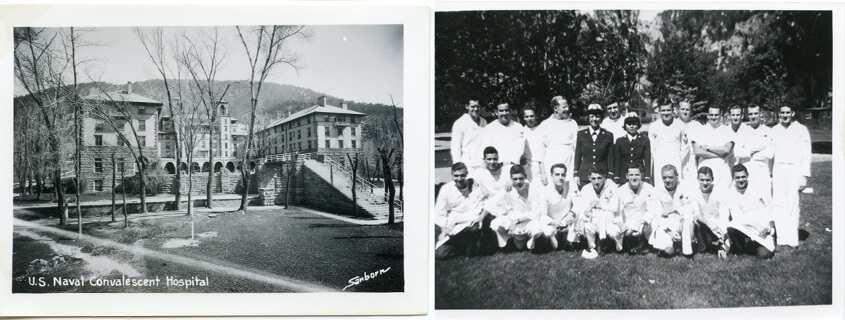 Hotel Colorado Navy Convalescent Hospital and a group of soldiers
