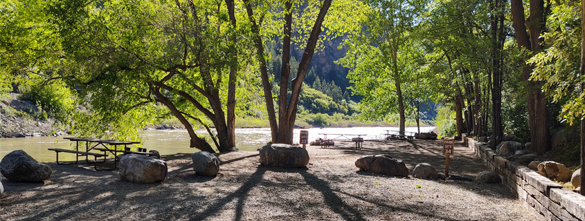 camping spaces at Glenwood Canyon Resort