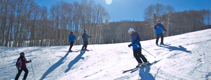 Group skiing at Sunlight Mountain Resort