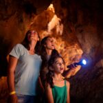 Family exploring the Glenwood Caverns