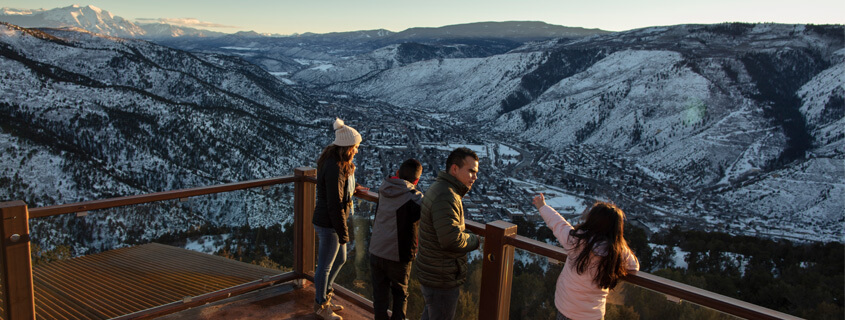 Family at the overlook at Glenwood Caverns Advenuture Park 