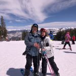 Sharon and Keven Brady skiing