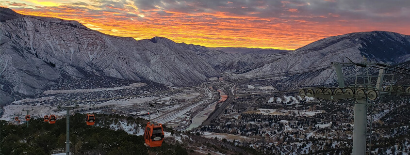 sunset and clouds over the valley