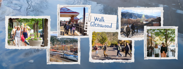 multiple photos of people walking in Glenwood Springs