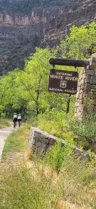 White River National Forest sign on the Glenwood Canyon Recreation Path